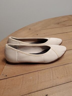 Toms Katie 8.5 Women's Woven Ballet Flats Natural